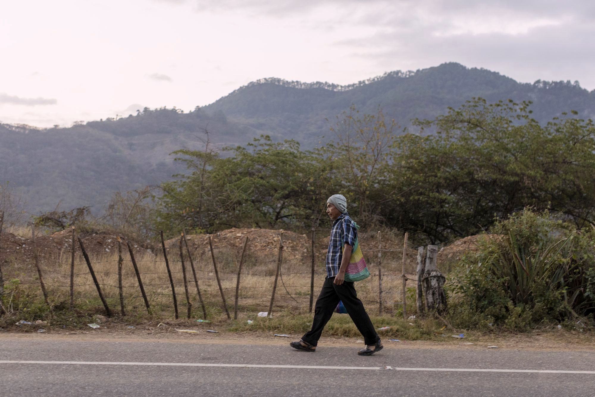 Photos of the landscapes and of Gregorio Perez Garcia, 60, a community leader, farmer and reporter, in Shupa, Guatemala on February 28, 2026. This area is the heart of the dry corridor.